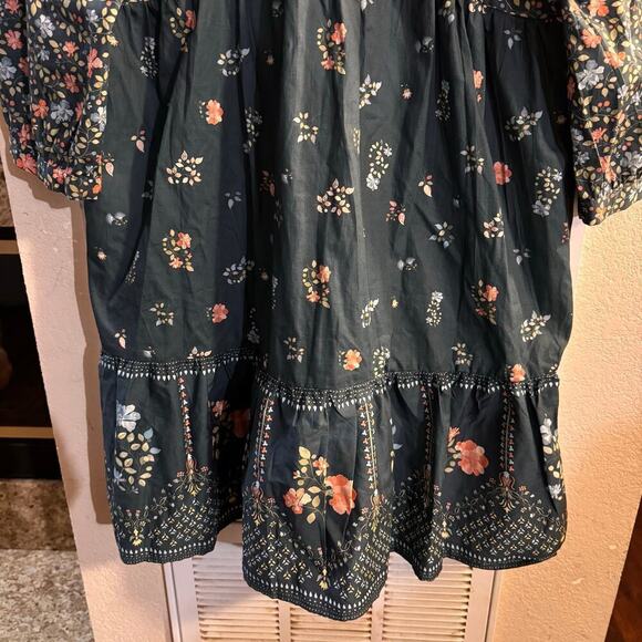 NWT Madewell x Reistor Deep V Short Dress Floral Organic Cotton Peasant Size XL - Picture 10 of 15